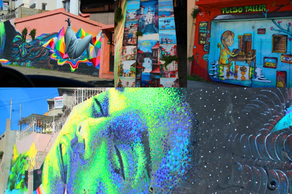 Valparaíso e viña del mar - Muros pintados pela cidade de Valparaíso