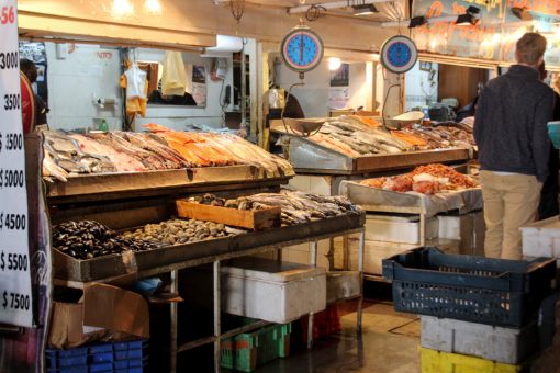 barraca de peixes no mercado central de santiago