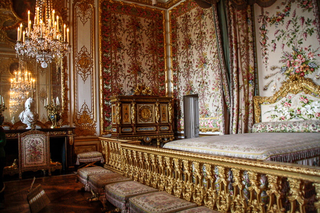 Quarto das Rainhas no Palácio de Versalhes Paris. Aqui dormia Maria Antonieta